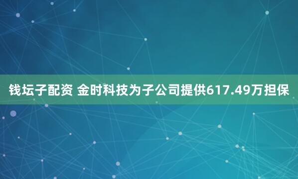 钱坛子配资 金时科技为子公司提供617.49万担保
