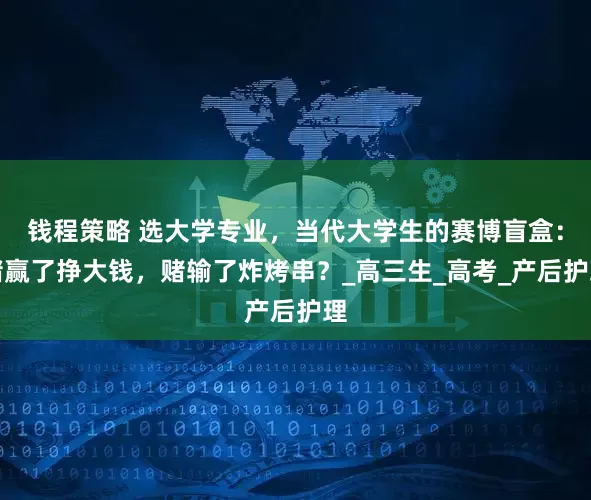 钱程策略 选大学专业，当代大学生的赛博盲盒：赌赢了挣大钱，赌输了炸烤串？_高三生_高考_产后护理